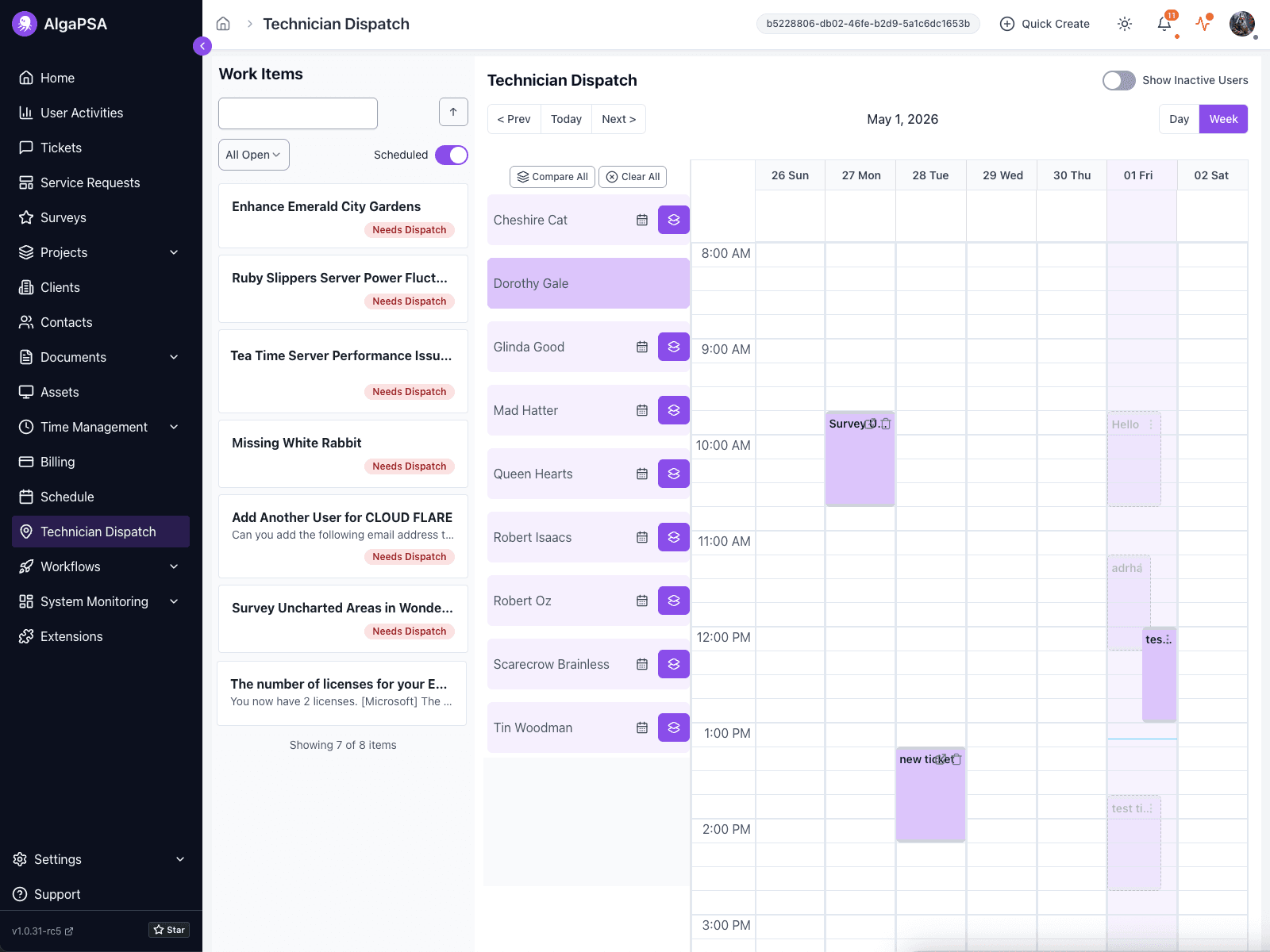 Technician Dispatch and Scheduling
