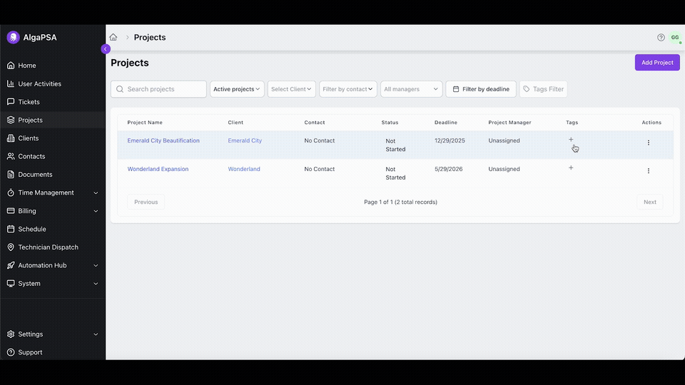 Project Management Tools demonstration