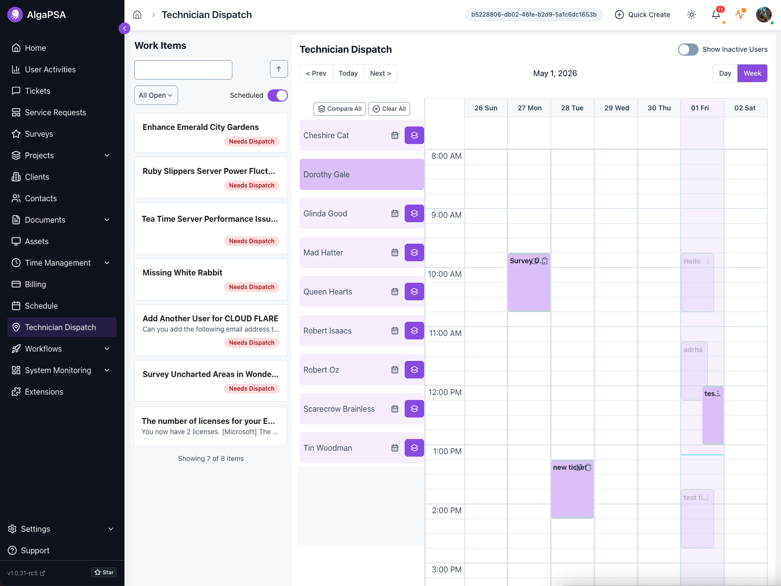 Technician Dispatch and Scheduling